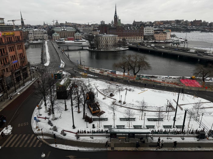 Sheraton Stockholm Hotel bedroom outside view