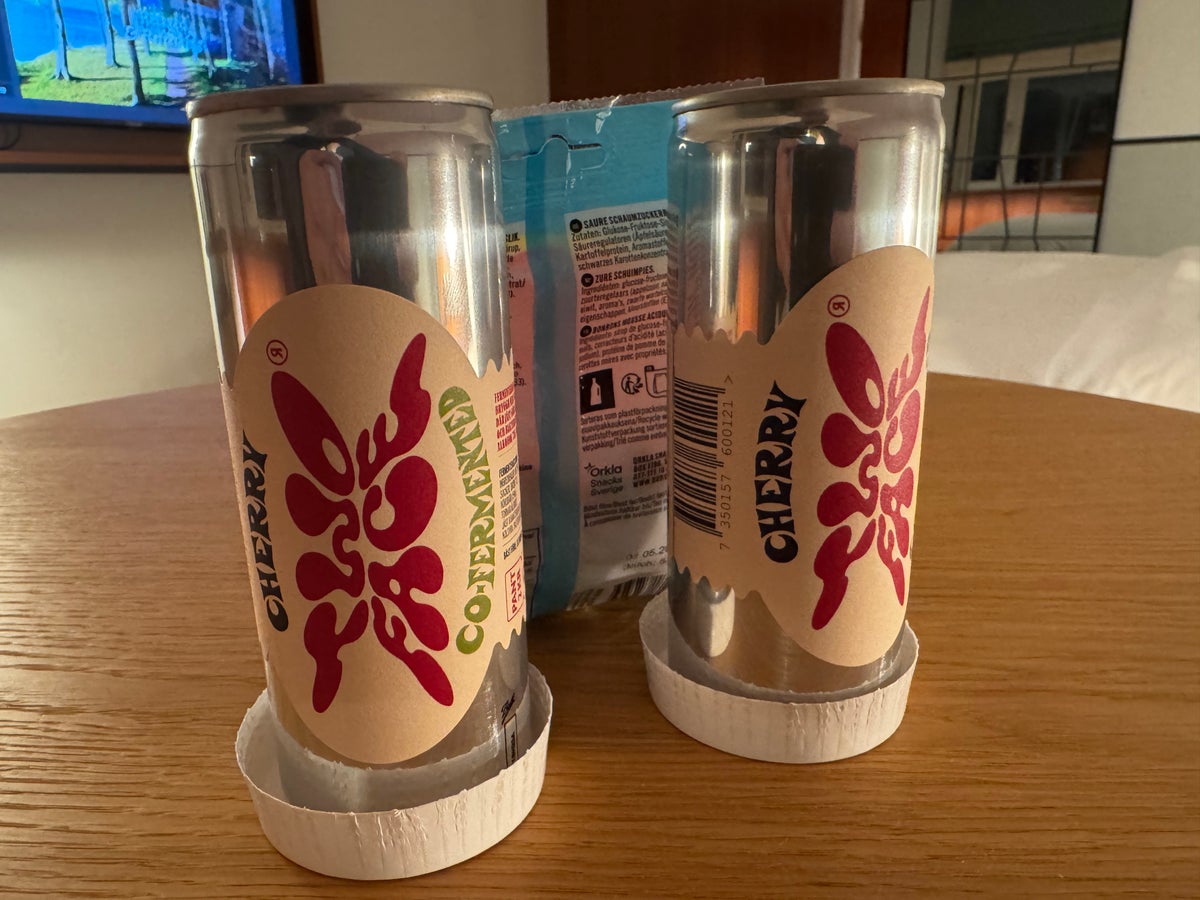 Sheraton Stockholm Hotel bedroom welcome sodas