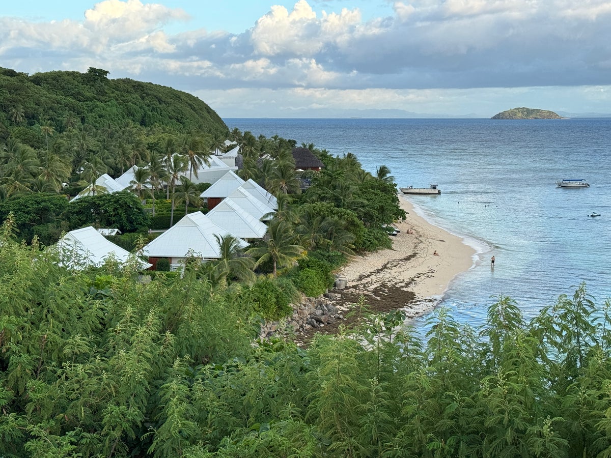 Sheraton Tokoriki Island Aerial view of resort bungalows beach surrounding ocean