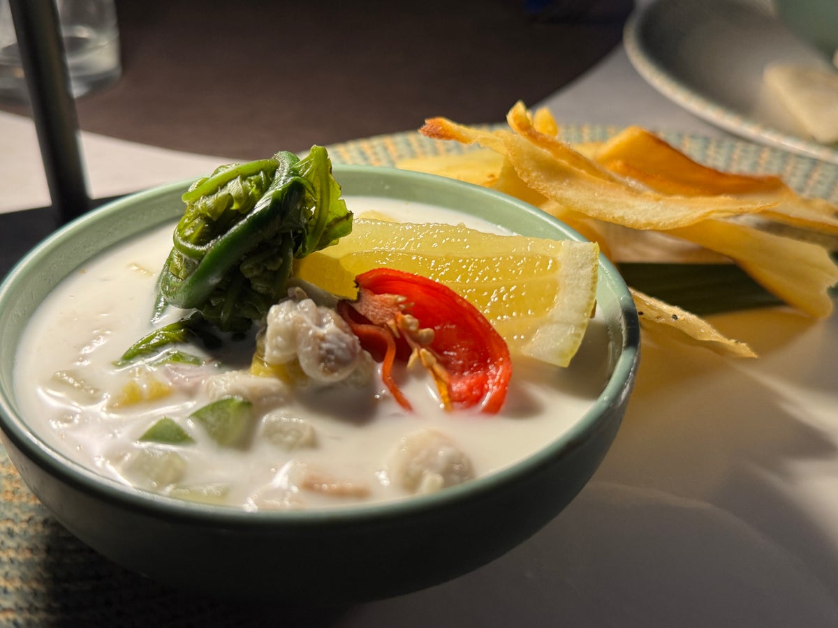 Sheraton Tokoriki Island Kokoda Fijian fish in coconut milk with cassava chips