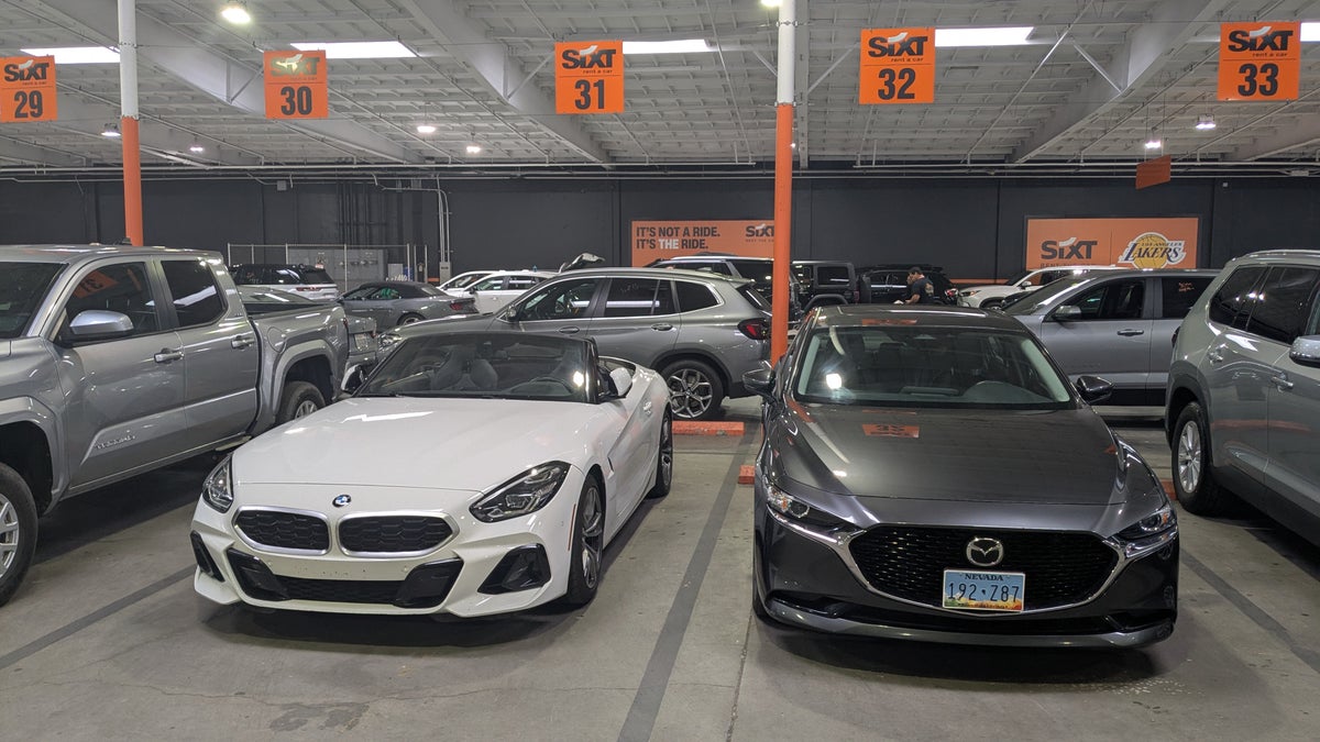 Sixt rent a car LAX airport BMW Mazda