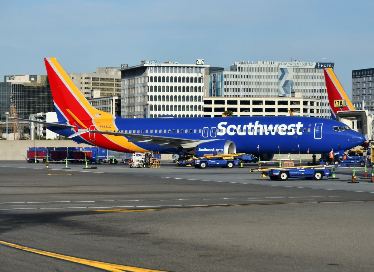 Southwest 737 Max 8 docked LAX hotels