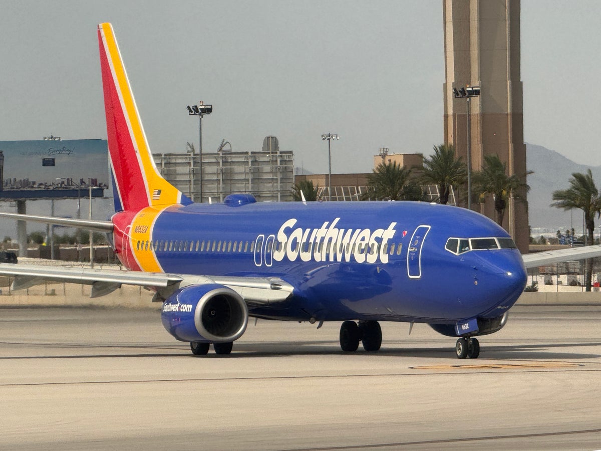 Southwest Airlines B737 plane taxiing Las Vegas