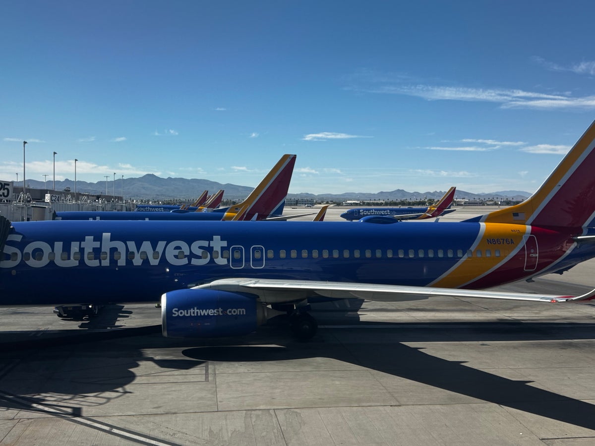Southwest Airlines planes at gates LAS terminal 1