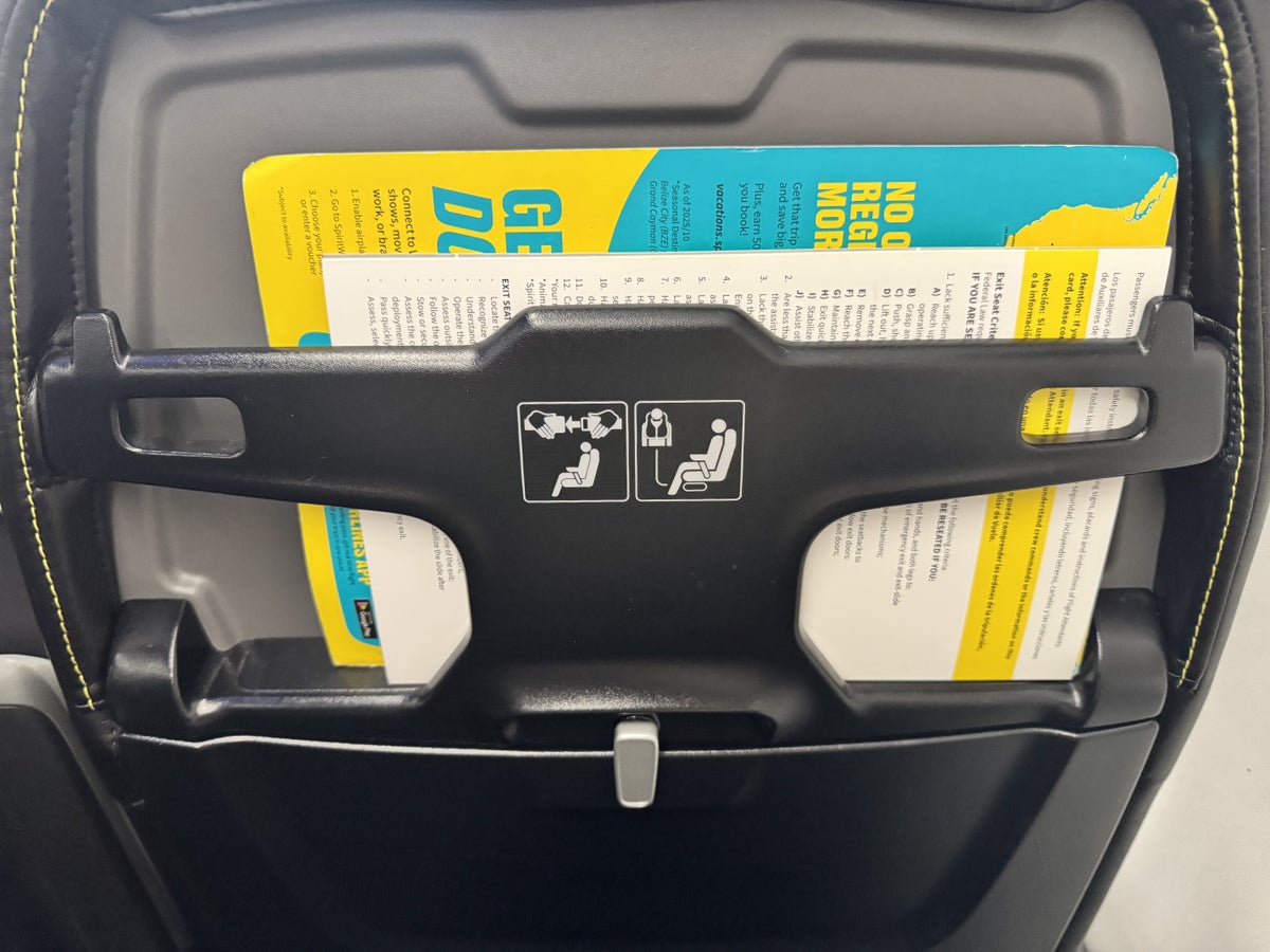 Spirit Airlines A321 Premium Economy Tray Table Closed