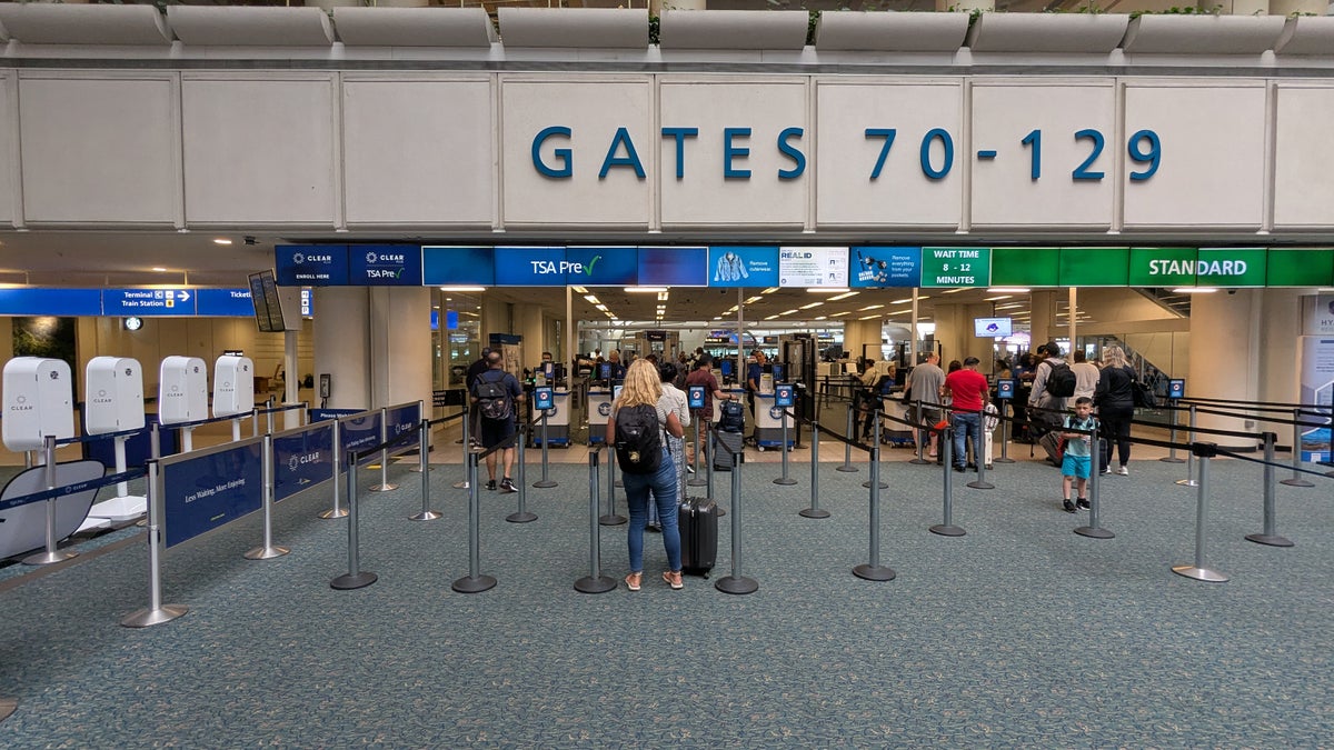 TSA standard Precheck Clear lanes MCO Terminal B