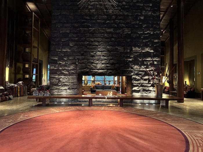 Tambo del Inka Marriott Luxury Collection Lobby Fireplace