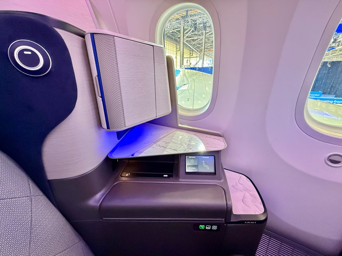 United 787 9 Elevated Polaris Suite Storage by Window