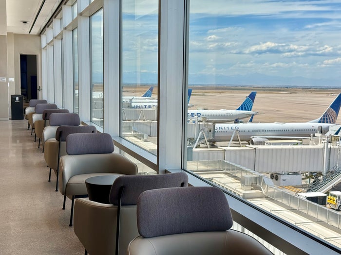 United Club Denver B West Armchairs Along Window United Club Denver B West Armchairs Along Window
