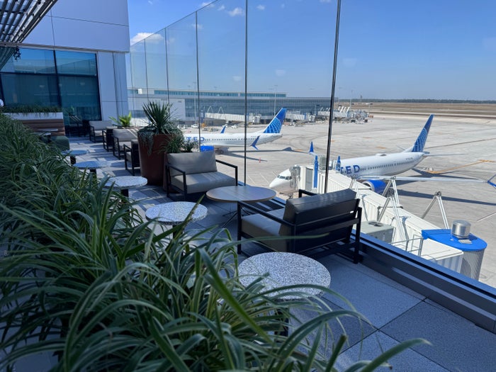 United IAH Terminal B North United Club outdoor terrace view