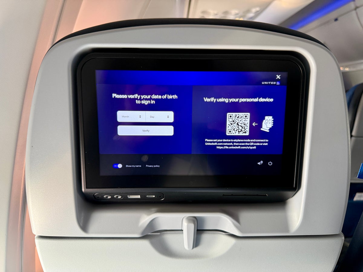 United Starlink ID verification IFE
