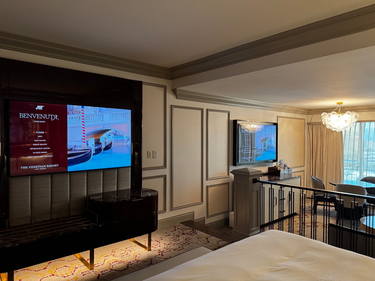 Venetian Las Vegas Remodeled Luxury King Suite TVs