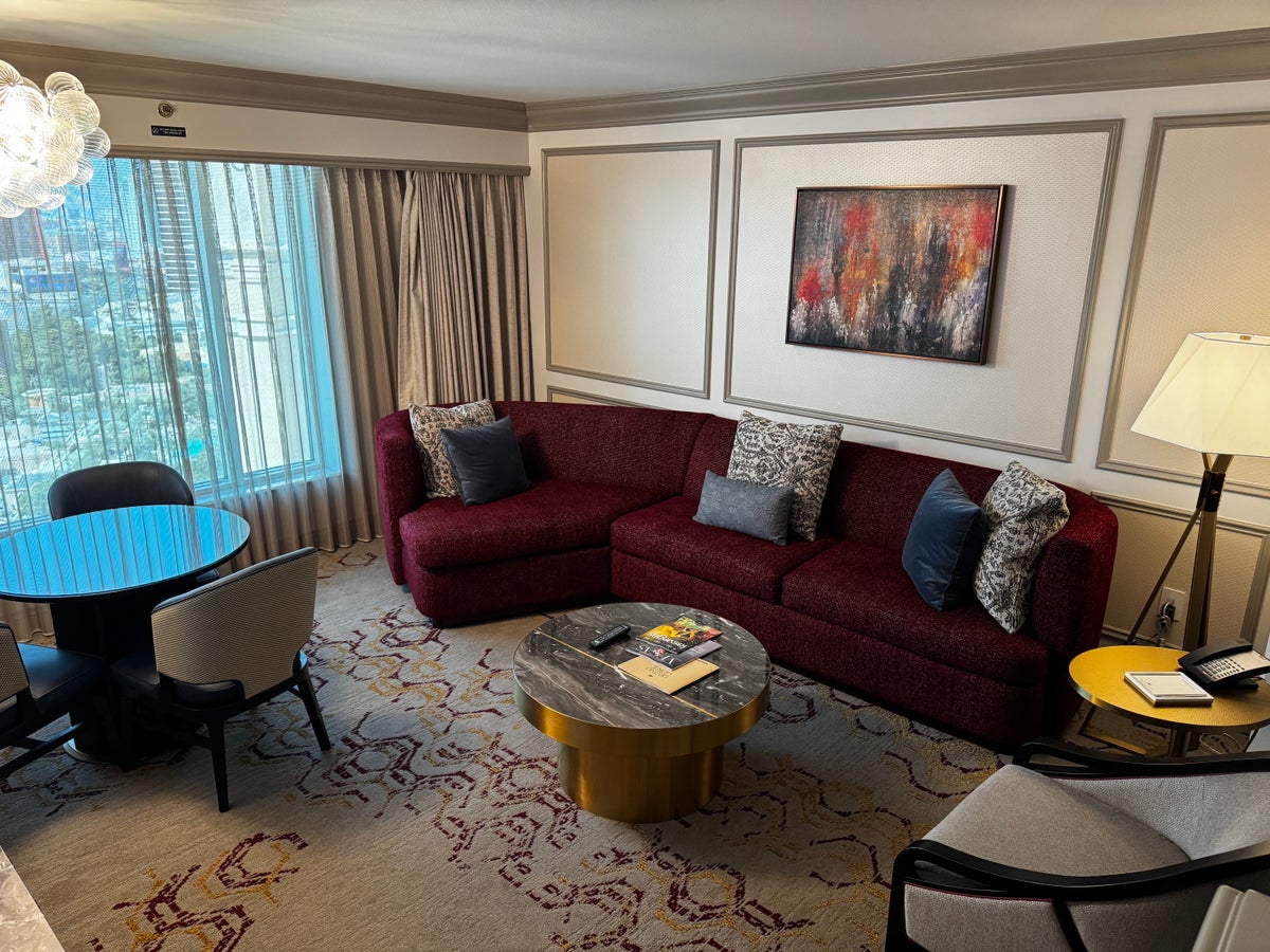 Venetian Las Vegas Remodeled Luxury King Suite sofa