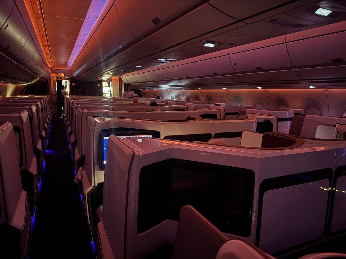 Virgin Atlantic A350 1000 Upper Class cabin from rear