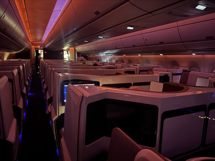 Virgin Atlantic A350 1000 Upper Class cabin from rear