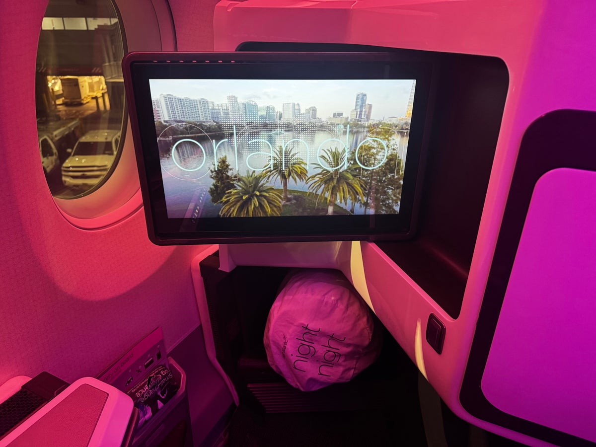 Virgin Atlantic A350 1000 Upper Class screen