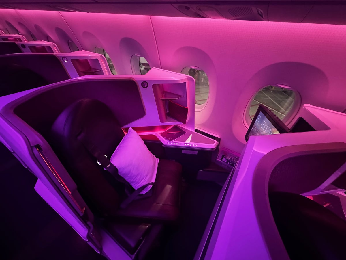 Virgin Atlantic A350 1000 Upper Class window seat overhead