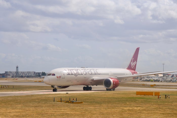 Virgin Atlantic Boeing 787 Dreamliner Taxiing London Heathrow Virgin Atlantic Boeing 787 Dreamliner Taxiing London Heathrow