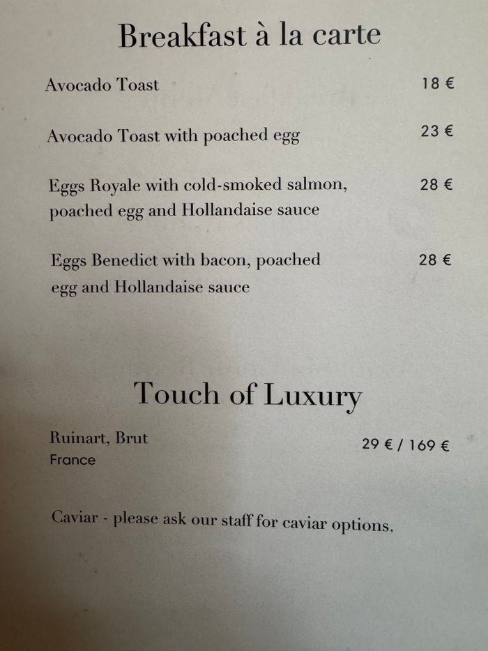 Waldorf Astoria Helsinki breakfast menu a la carte Waldorf Astoria Helsinki breakfast menu a la carte