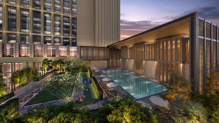 Waldorf Astoria Kuala Lumpur outdoor pool rendering