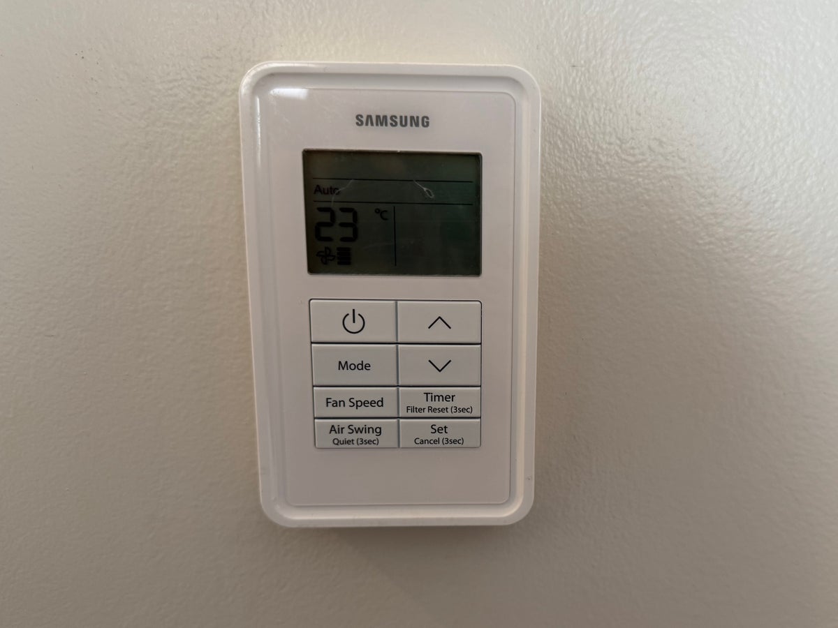 Westin Sao Paulo Marriott bedroom thermostat