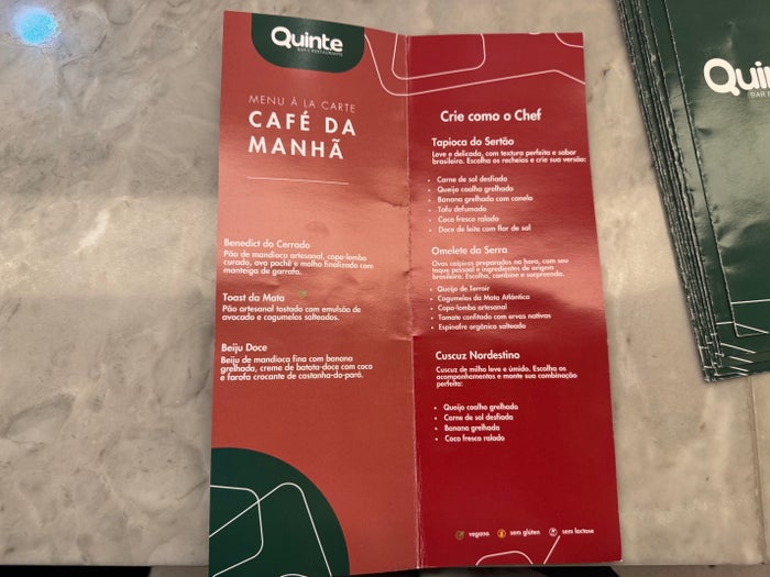 Westin Sao Paulo Marriott breakfast menu Westin Sao Paulo Marriott breakfast menu