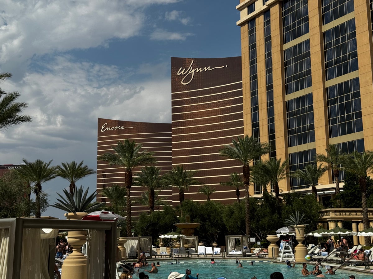 Wynn Encore Las Vegas towers view from Palazzo pool