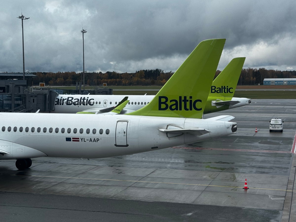airBaltic plane tails at Riga RIX