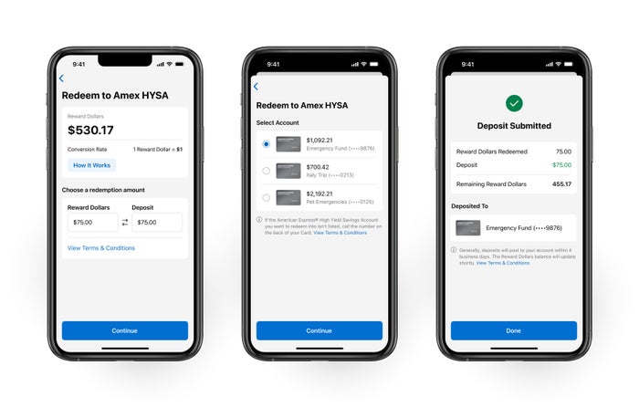 amex rewards dollars redemption screenshots