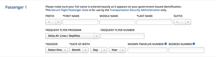 Delta Known Traveler Number