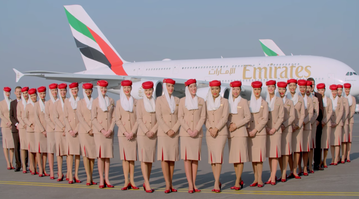 Emirates A380 Aircraft and Flight Attendants