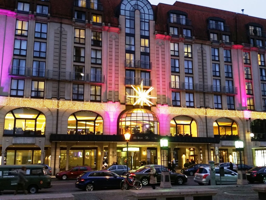 Hilton Hotel Berlin at night