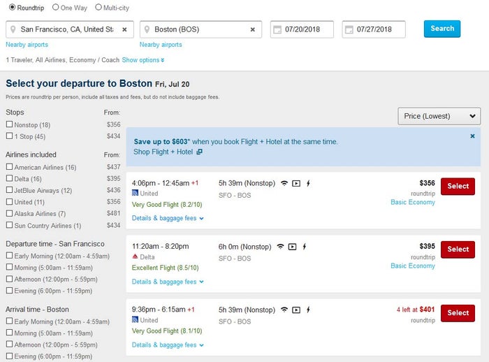 Hotwire Flights Search Results