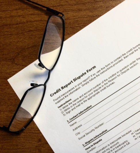 Credit report dispute letter