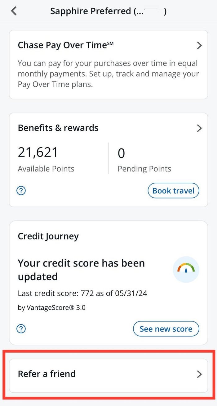 Chase app Chase App refer a friend
