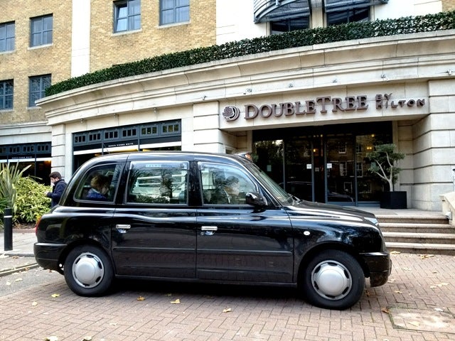 London Doubletree with taxi