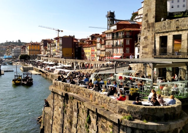 Outdoor dining Porto Portugal