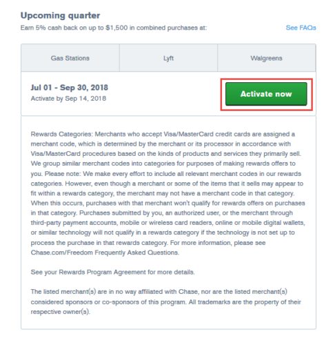How To Activate The Chase Freedom Flex Bonus Categories