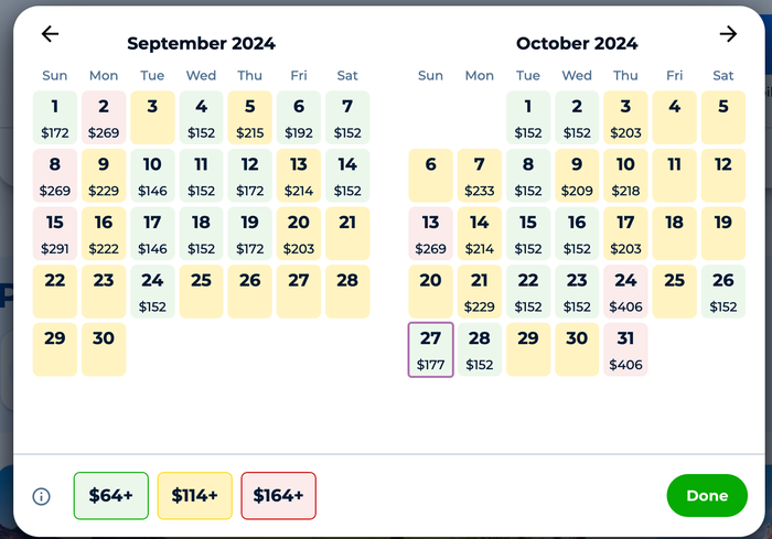 Priceline color coded map