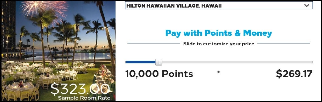 Pay with points example Hilton Honors