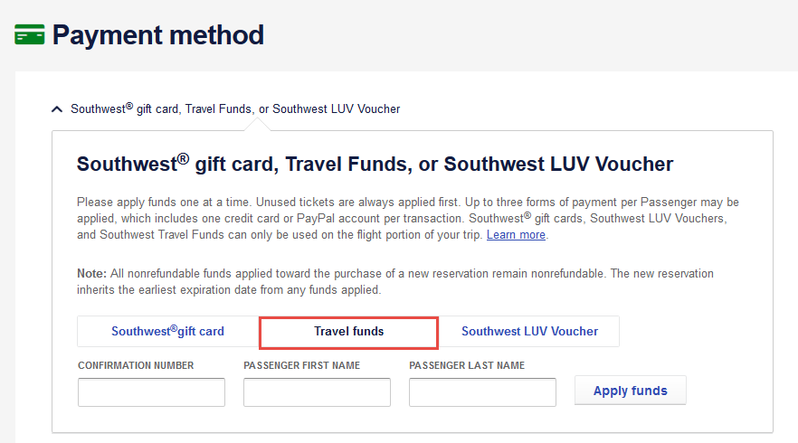 How To Use Southwest Travel Funds