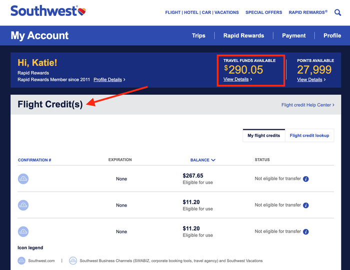 How to view southwest flight credits travel funds online How to view southwest flight credits travel funds online