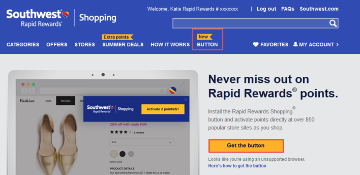 Rapid Rewards Button