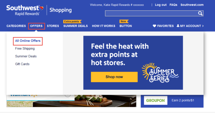 Rapid Rewards Shopping Portal