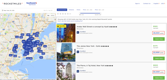 Earn Southwest Points by booking through Rocketmiles