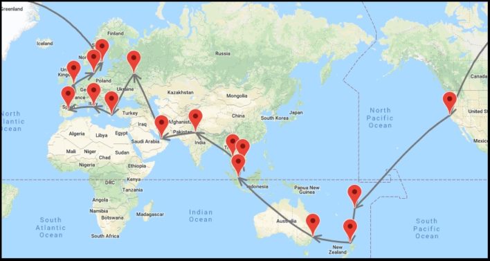 Mappa dei biglietti RTW