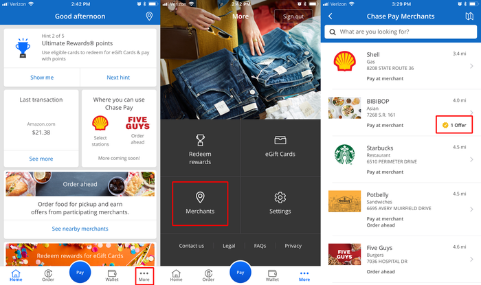 Chase Pay Merchant Offers