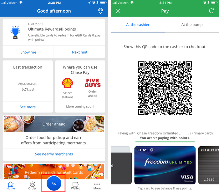Chase Pay on Mobile