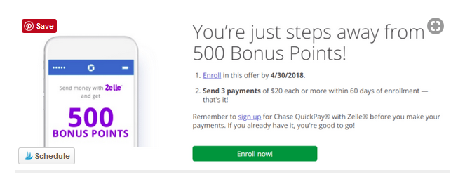 Chase QuickPay promotions