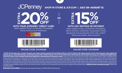 JCPenny Example Discount with JCPenny Credit Card